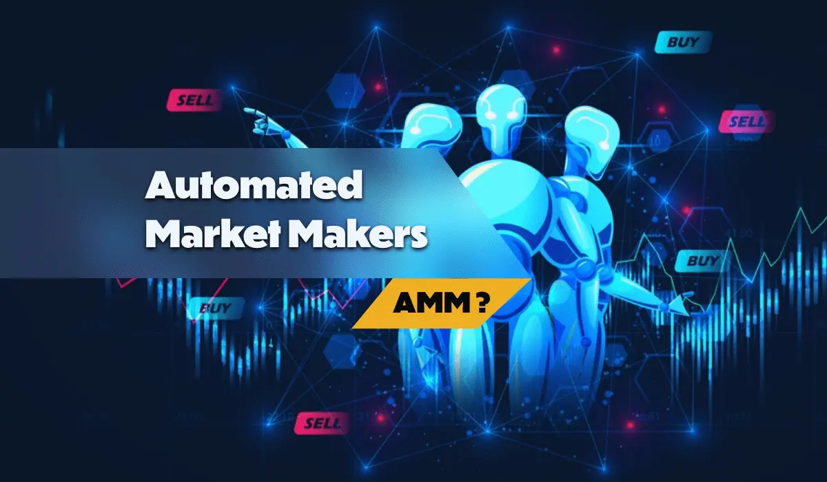 Automated Market Maker system showing liquidity pools